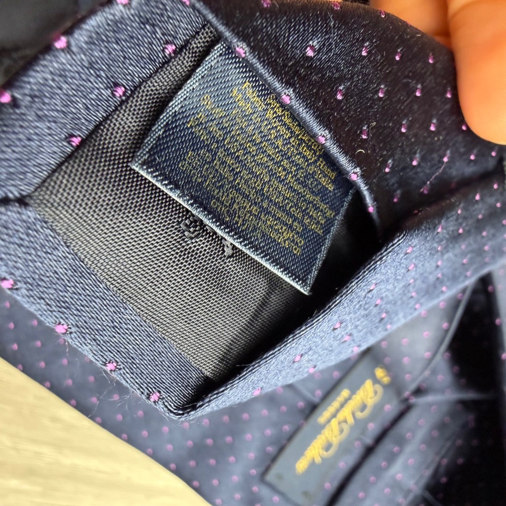 Brooks Brothers Mens Tie Makers Silk Pin Dot Navy Blue OS - Picture 6 of 9